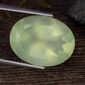 Prehnita verde natural de 8,85 ct, corte óvalo, translúcido