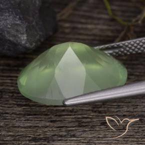 Prehnita verde natural de 8,88 ct, corte óvalo, translúcido