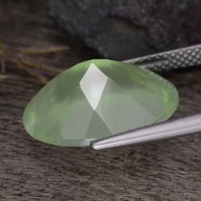 Prehnita verde natural de 8,65 ct, corte óvalo, translúcido