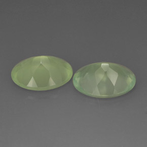 Gemas de prehnita verde natural de  ct, transparente, transparente / translúcido