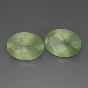 Gemas de prehnita verde natural de  ct, transparente, transparente / translúcido