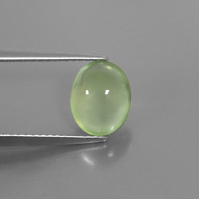 Prehnita verde natural de 2,11 ct, corte óvalo, transparente