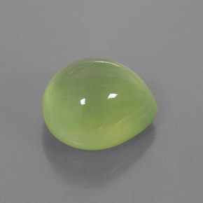 Prehnita verde natural de 6,81 ct, en forma de pera, transparente