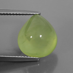 Prehnita verde natural de 6,81 ct, en forma de pera, transparente
