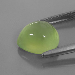 Prehnita verde natural de 6,81 ct, en forma de pera, transparente