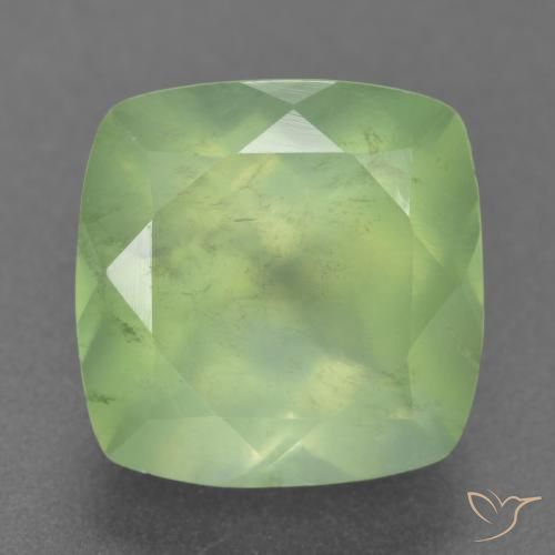 7.60ct Natural Verde medio Prehnite, Forma Cojín, Translúcido