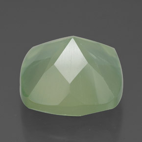 Prehnita verde natural de 7,47 ct, corte cojín, translúcido