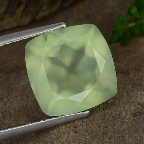 Prehnita verde natural de 7,15 ct, transparente, transparente / translúcido
