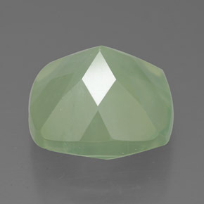 Prehnita verde natural de 7,55 ct, corte cojín, translúcido