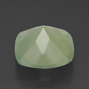 Prehnita verde natural de 6,41 ct, corte cojín, transparente