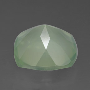 Prehnita verde natural de 6,41 ct, corte cojín, translúcido