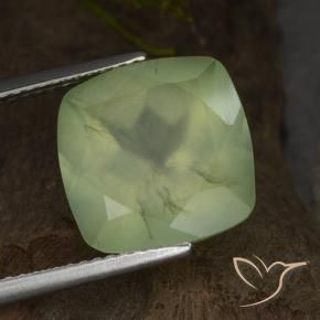 Prehnite Yellow Green  natural de 7.26 ct, Forma Cojín, Translúcido