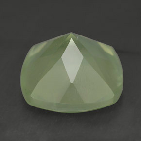 Prehnita verde natural de 6,88 ct, corte cojín, transparente