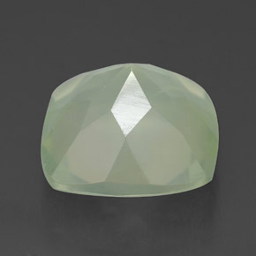 Prehnita verde natural de 7,13 ct, corte cojín, transparente