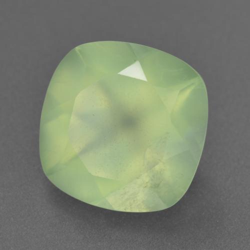 Prehnita verde natural de 6,33 ct, corte cojín, transparente