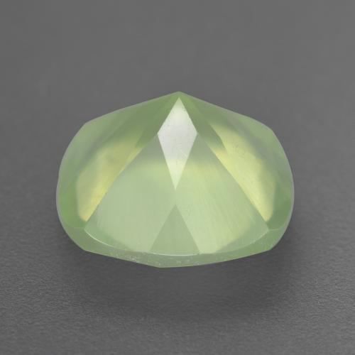 Prehnita verde natural de 6,33 ct, corte cojín, transparente