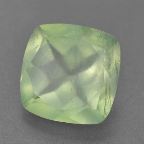 Prehnita verde natural de 6,68 ct, corte cojín, translúcido