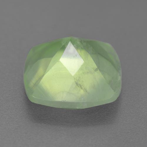 Prehnita verde natural de 6,68 ct, corte cojín, translúcido