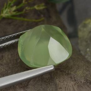 Prehnita verde natural de 6,47 ct, corte cojín, translúcido