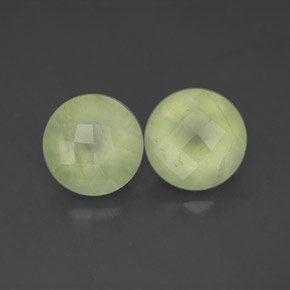Gemas de prehnita verde natural de  ct, transparente, transparente / translúcido