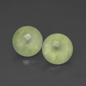 Gemas de prehnita verde natural de  ct, transparente, transparente / translúcido