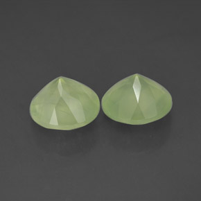 Gemas de prehnita verde natural de  ct, transparente, transparente / translúcido