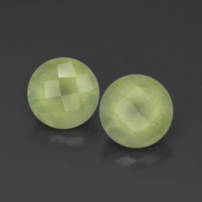 Gemas de prehnita verde natural de  ct, transparente, transparente / translúcido
