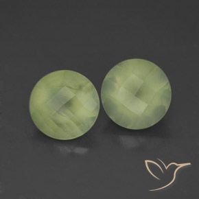 Gemas de Prehnite Yellow Green  natural de 3.86 ct, Redondo, Transparente / Translúcido