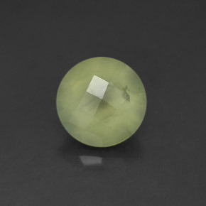 Prehnita verde natural de 1,94 ct, corte redondo, transparente