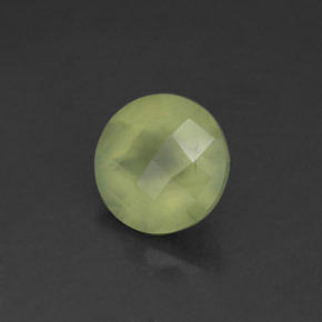 Prehnita verde natural de 1,94 ct, corte redondo, transparente