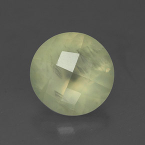 Prehnita verde natural de 1,91 ct, corte redondo, translúcido