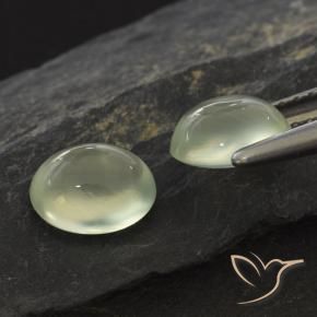 Gemas de Prehnite Olive Green  natural de 1.99 ct, Ovalada, Transparente