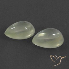 2.73ctw Natural Verde grisáceo Prehnite, En forma de pera, Transparente