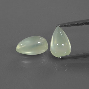 Gemas de prehnita verde natural de  ct, en forma de pera, transparente