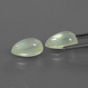 Gemas de prehnita verde natural de  ct, en forma de pera, transparente