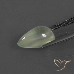 Prehnite Warm Green     natural de 4.50 ct, En forma de pera, Transparente