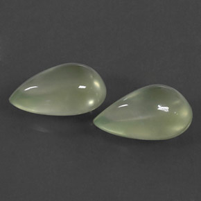 Gemas de prehnita verde natural de  ct, en forma de pera, transparente