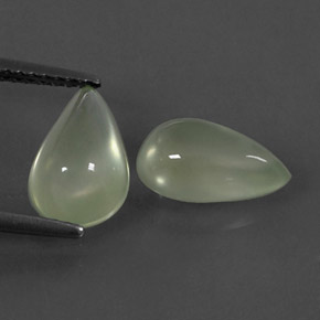 Gemas de prehnita verde natural de  ct, en forma de pera, transparente