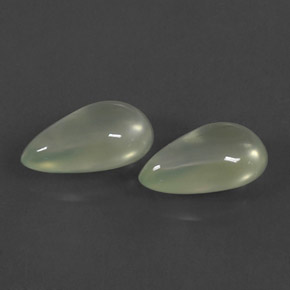 Gemas de prehnita verde natural de  ct, en forma de pera, transparente