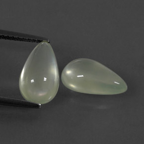Gemas de prehnita verde natural de  ct, en forma de pera, transparente
