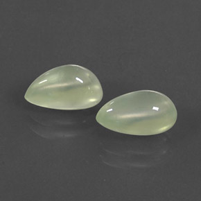 Gemas de prehnita verde natural de  ct, en forma de pera, transparente