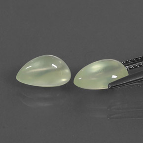 Gemas de prehnita verde natural de  ct, en forma de pera, transparente