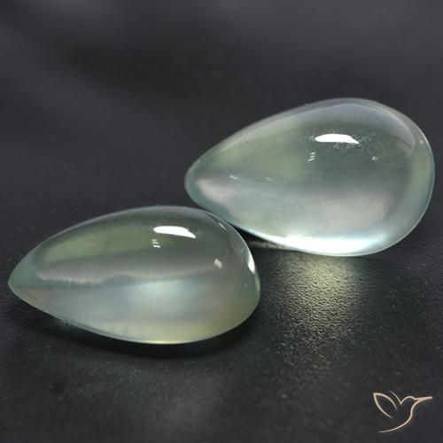 Gemas de Prehnite Light Yellow Green  natural de 6.55 ct, En forma de pera, Transparente
