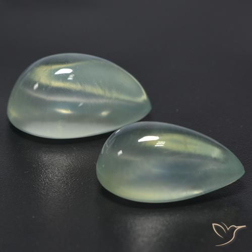 Gemas de Prehnite Light Yellow Green  natural de 6.55 ct, En forma de pera, Transparente
