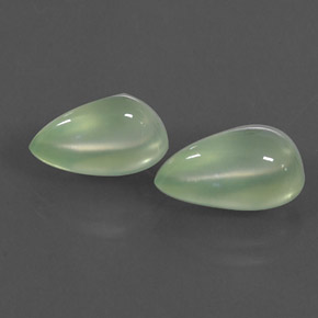 Gemas de Prehnite Verde natural de  ct, En forma de pera, Transparente