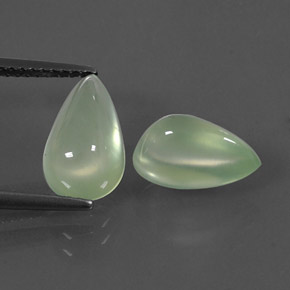 Gemas de Prehnite Verde natural de  ct, En forma de pera, Transparente