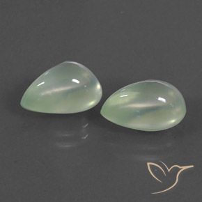 5.93ctw Natural Light Pear Green  Prehnite, En forma de pera, Transparente