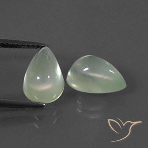 Gemas de Prehnite Light Pear Green  natural de 5.93 ct, En forma de pera, Transparente