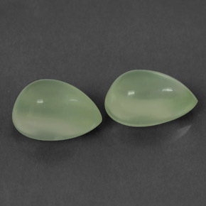 Gemas de prehnita verde natural de  ct, en forma de pera, transparente