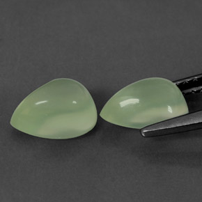 Gemas de prehnita verde natural de  ct, en forma de pera, transparente